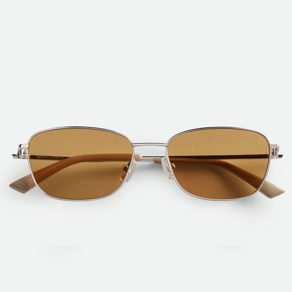 Split Rectangular Sunglasses- Rectangular sunglasses in metal.