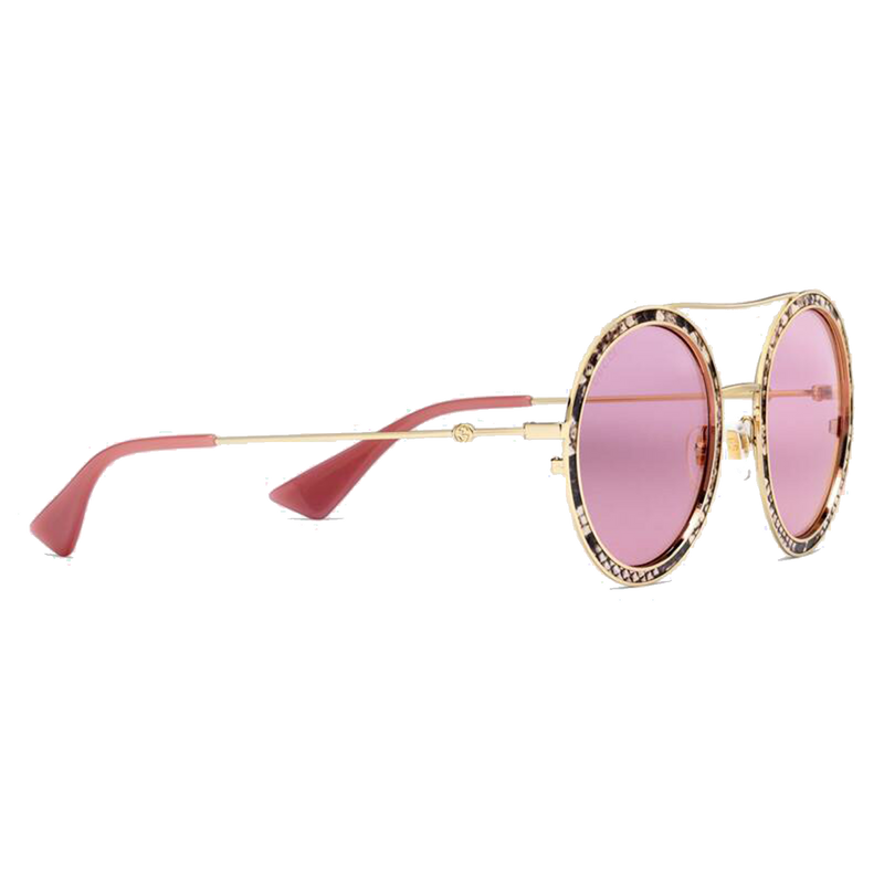 Round-PINKY Sunglasses with leather