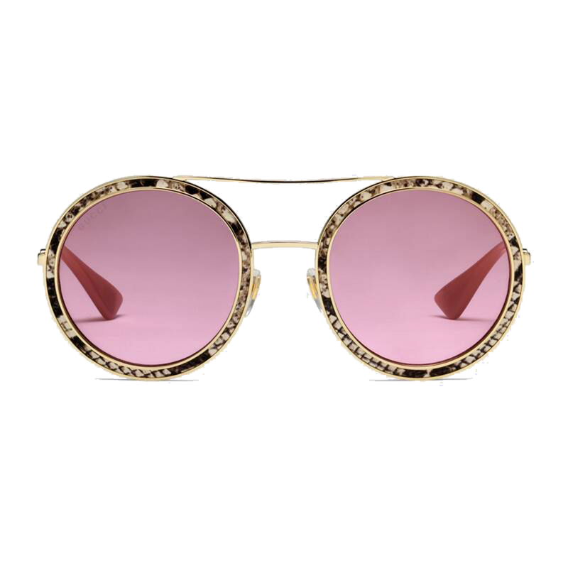 Round-PINKY Sunglasses with leather